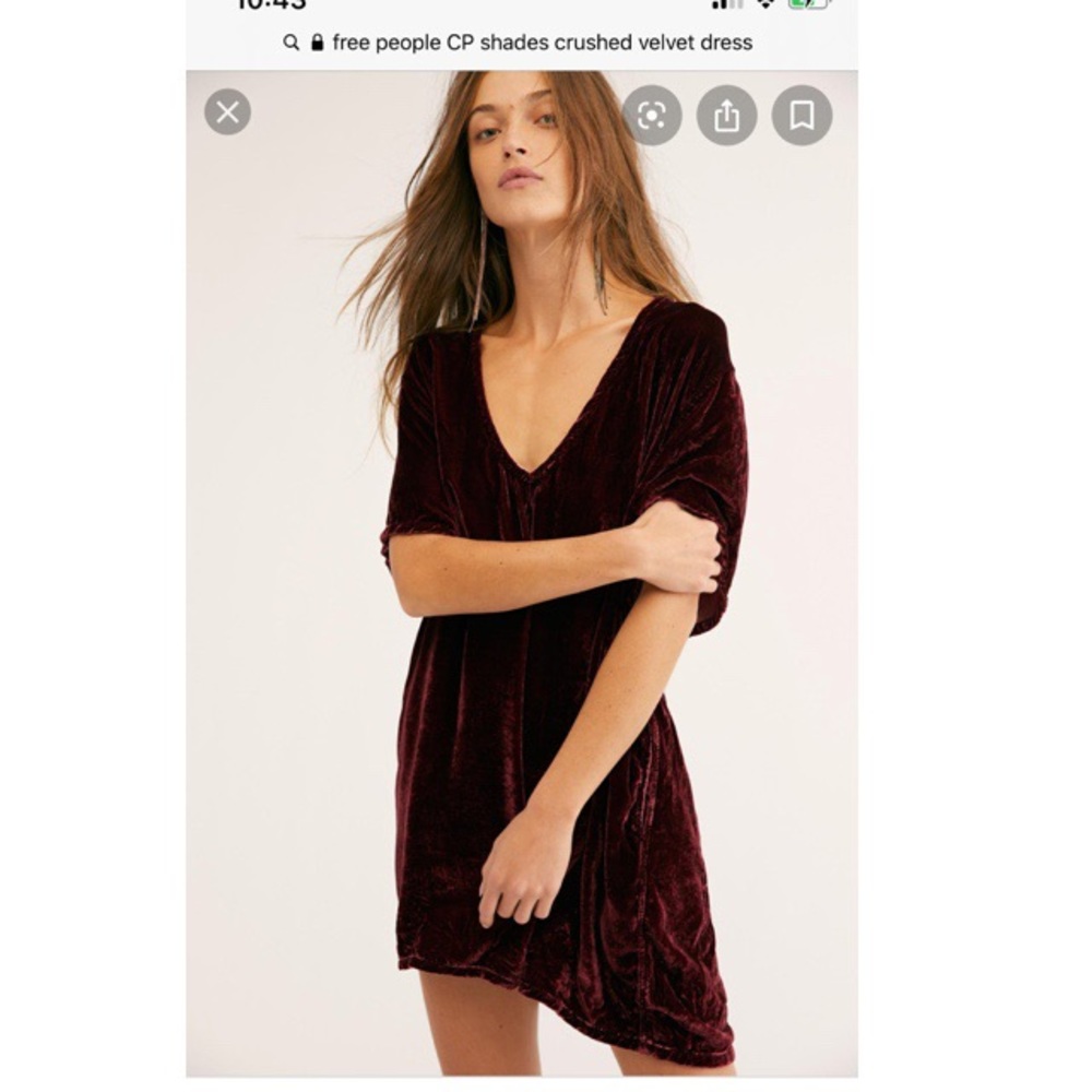 NWT Free People CP shades velvet dress pockets SM